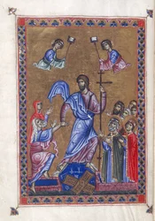 Egerton 1139, f.9v Descente aux enfers, illustration du 