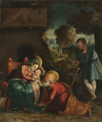 Sainte Famille avec un berger, début des années 1520