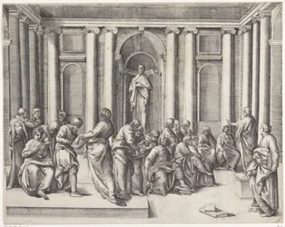 Christ parmi les scribes dans le temple