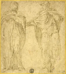 Deux personnages debout et drapés (Saint Jean et la Madeleine )