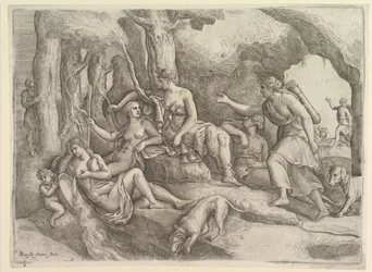 Diane se reposant avec des nymphes