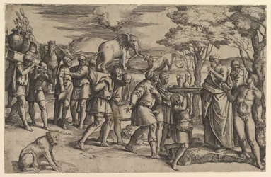 Melchizédek offrant du pain et du vin à Abraham