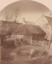 Cour de ferme, Prestbury près de Cheltenham, c. 1855 (photo)