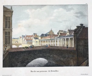 Marché aux poissons de Bruxelles, vers 1895