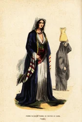 Femme riche et femme du peuple, Le Caire, Égypte