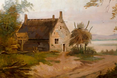 Deuxième salle arrière, salle de réunion, fresques avec scènes rurales de style classique, probablement vers 1810, scène 7