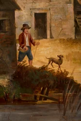 Deuxième salle arrière, salle de réunion, fresques avec scènes rurales de style classique, probablement vers 1810, scène 3