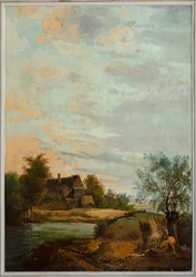 Deuxième salle arrière, salle de réunion, fresques avec scènes rurales de style classique, probablement vers 1810, scène 7