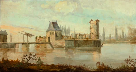 Deuxième salle arrière, salle de réunion, fresques avec scènes rurales de style classique, vers 1810, scène 6