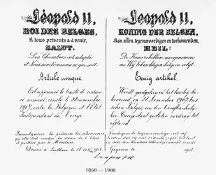 Signature du roi Léopold II (1835-1909) approuvant l