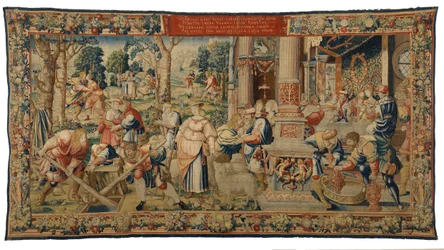 Tapisserie, Histoire de Laban, Jacob et Rachel, Genèse XXIX
