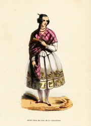 Jeune fille Mapuche de la ville de Concepcion, Chili