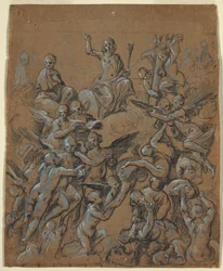 Dessin, Christ en gloire avec des anges, vers 1630
