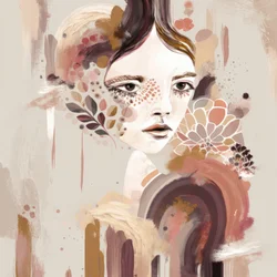 Femme florale abstraite