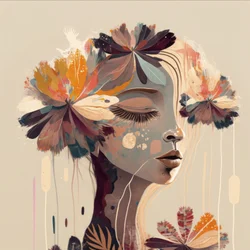 Portrait floral onirique