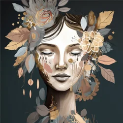 Portrait floral onirique