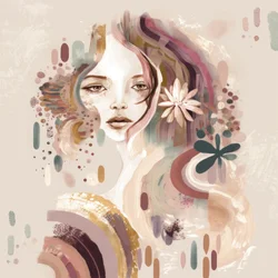 Une femme au charme floral