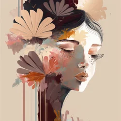 Portrait floral onirique