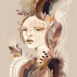 Femme éthérée aux plumes