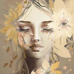 Portrait floral éthéré