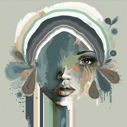 Portrait abstrait fluide