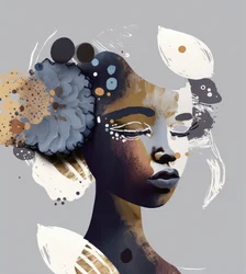 Femme sereine et abstraite