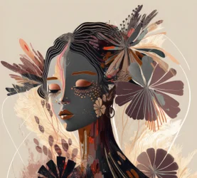 Portrait floral serein