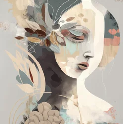 Portrait floral serein