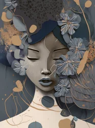 Femme sereine aux fleurs