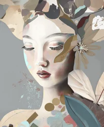Femme sereine aux fleurs