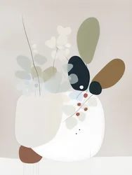 Motifs botaniques abstraits aux couleurs douces