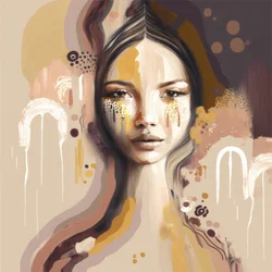 Femme abstraite et émouvante