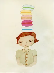 Fille au macaron