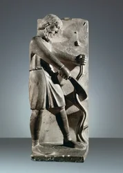 Décembre, statue du Cycle des Mois, baptistère de Parme