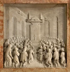 Crypte, Arche des Saints Marcellin et Pierre Exorciste, Miracle des colombes