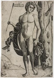Un jeune homme avec une flèche