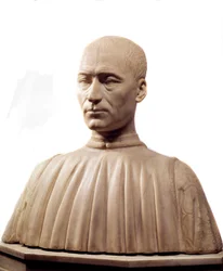 Buste de Philippe Strozzi (ou Filippo) (1489-1538), condottiere et homme politique italien. Sculpture en marbre de Benedetto da Maiano (1442-1497), XVe siècle. Paris, musée du Louvre.
