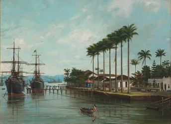 Benedito Calixto - Port de Santos, SP (à droite), 1890