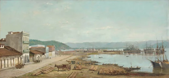Benedito Calixto - Port du Consulat à Santos, SP, 1887