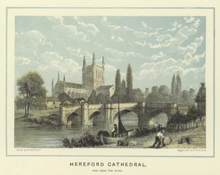 Cathédrale de Hereford, vue depuis la rivière