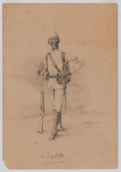 Un soldat du 10e bataillon soudanais, vers 1889