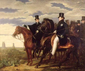 Le duc de Wellington décrivant le champ de bataille de Waterloo au roi George IV (1762-1830), 1844