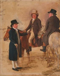 John Hilton, Juge de la Course à Newmarket; John Fuller, Greffier de la Course; et John Stevens, Entraîneur