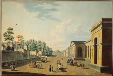 Les casernes des Gardes Chevaliers vues du jardin de Tauride, 1800s