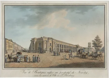 Nevsky Prospekt près du Grand Gostiny Dvor et de la Douma de la ville à Saint-Pétersbourg