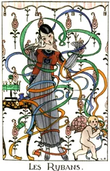 Les rubans, robe de style garçonne, vers 1919