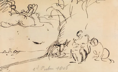 Étude de figures assises sous un arbre