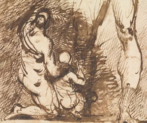 Étude de deux figures et deux jambes