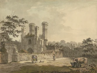 Vue sud-est de la porte du monastère de Saint-Augustin, Canterbury, Kent