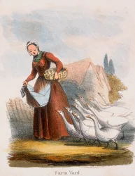 Cour de ferme, vers 1845